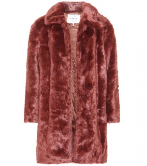 FRAME Faux fur coat / spice-red winter coats - flipped