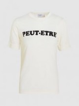 ‎FRAME‎ Fitted Ringer Crew Neck Cotton T-Shirt / slogan t-shirts / “PEUT-ETRE” perhaps tee