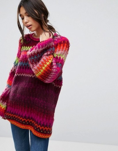 Free People Castles in the Sky Jumper | rainbow jumpers - flipped