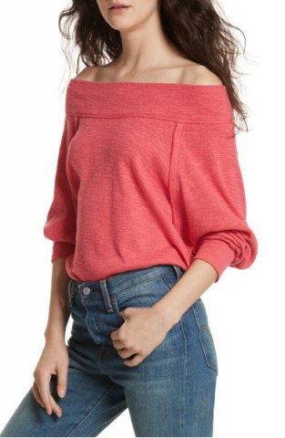 FREE PEOPLE Palisades Off the Shoulder Top | slouchy bardot tops