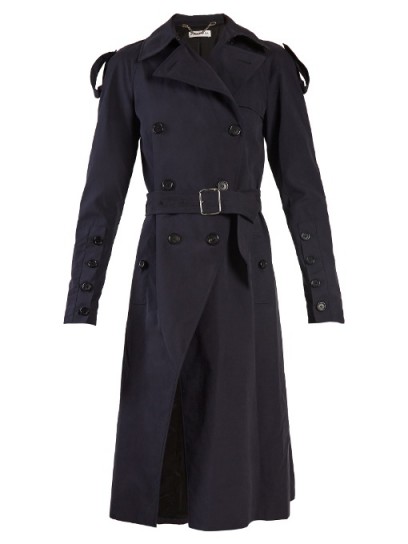ALTUZARRA Fulton double-breasted trench coat ~ stylish navy winter coats ~ blue belted macs