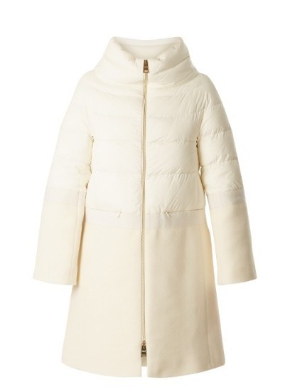 HERNO Funnel-neck quilted down coat ~ chic white padded winter coats - flipped