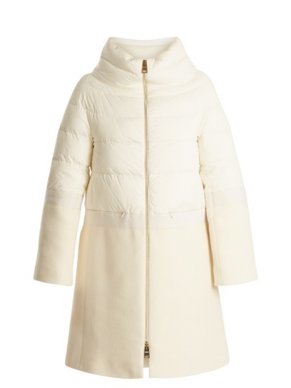 HERNO Funnel-neck quilted down coat ~ chic white padded winter coats