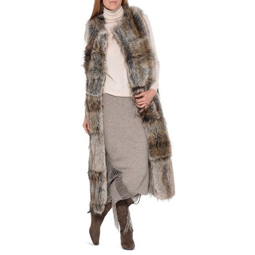 Stella McCartney Fur Free Fur Adalia Waistcoat | long fluffy gilets | sleeveless longline coats | winter luxe - flipped