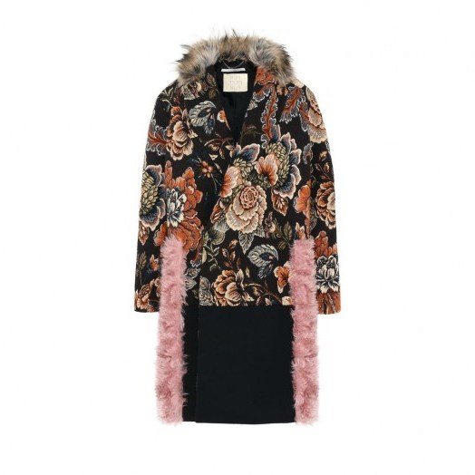 Stella McCartney Fur Free Fur Jacquard Rosemarie Coat | floral statement coats | winter style - flipped