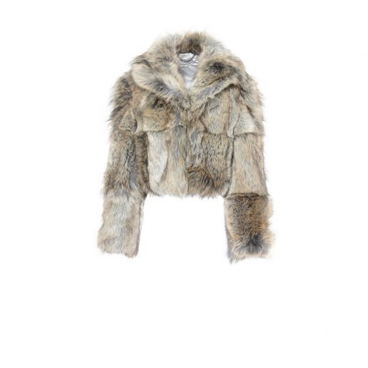 Stella McCartney Fur Free Fur Masha Jacket | cropped winter jackets | luxe outerwear - flipped