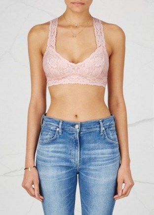 FREE PEOPLE Galloon cropped floral lace top | pink bralets | lacy crop tops - flipped