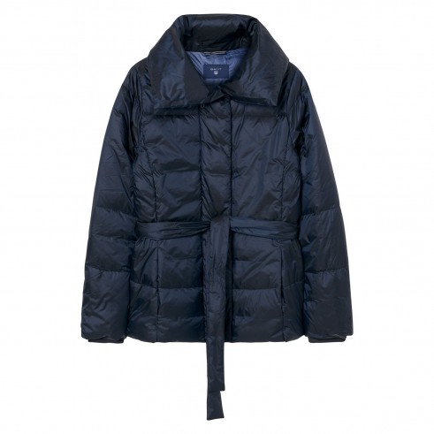 GANT Belted Down Jacket ~ stylish blue quilted jackets ~ warm outerwear