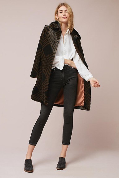 Seen Worn Kept Geometric Faux Fur Coat | luxe style coats - flipped