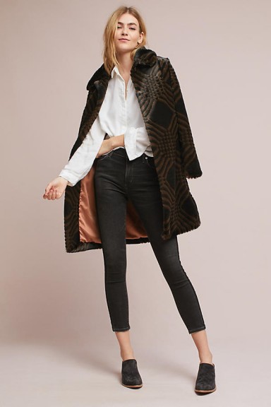 Seen Worn Kept Geometric Faux Fur Coat | luxe style coats
