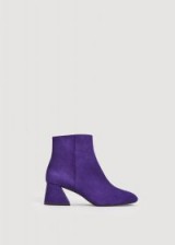 MANGO Geometric leather ankle boots BELGRA – purple square toe boot