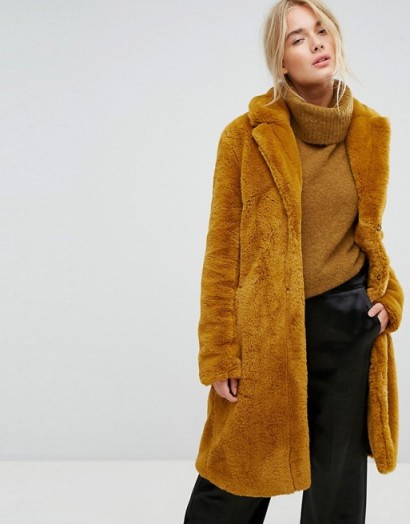 Gestuz Faux Fur Long Coat ~ winter coats