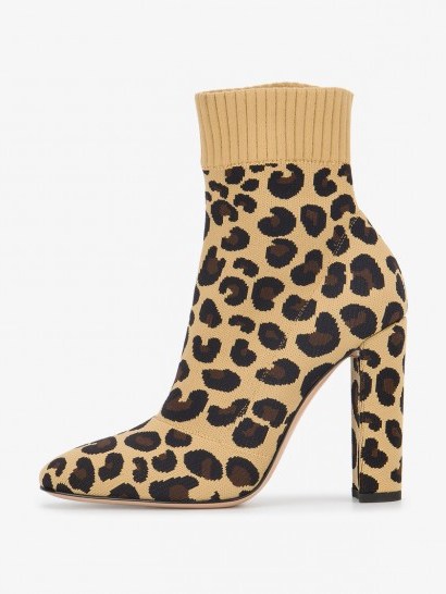 Gianvito Rossi Sauvage 85 Leopard-Print Sock Boots - flipped