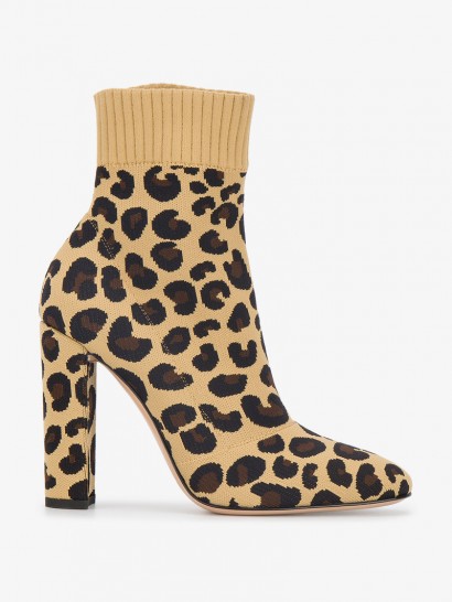Gianvito Rossi Sauvage 85 Leopard-Print Sock Boots
