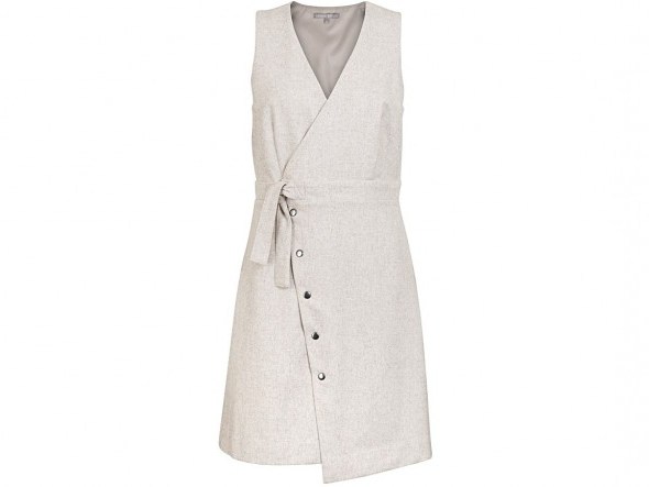 Oliver Bonas Limit Wool Wrap Dress / asymmetric pinafore dresses / layering fashion - flipped