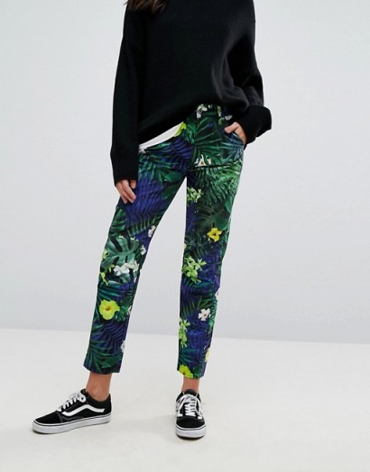 G-Star 5622 Elwood X 25 Pharrell Jean in Tropical Print | leaf & flower print jeans