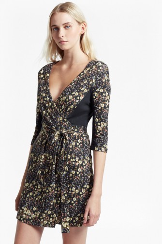 FRENCH CONNECTION HALLIE PRINT JERSEY WRAP DRESS ~ floral dresses