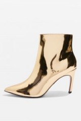 Topshop Hot Toddy Pointed Boots ~ gold shiny boots