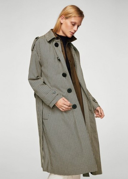 Mango Houndstooth trench / stylish check print coats - flipped