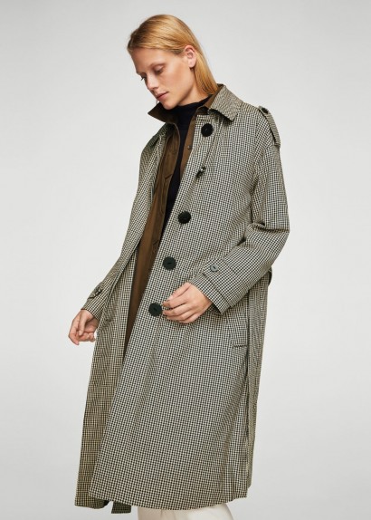 Mango Houndstooth trench / stylish check print coats