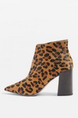TOPSHOP HOXTON Ankle Boots – chunky heel leopard print boot