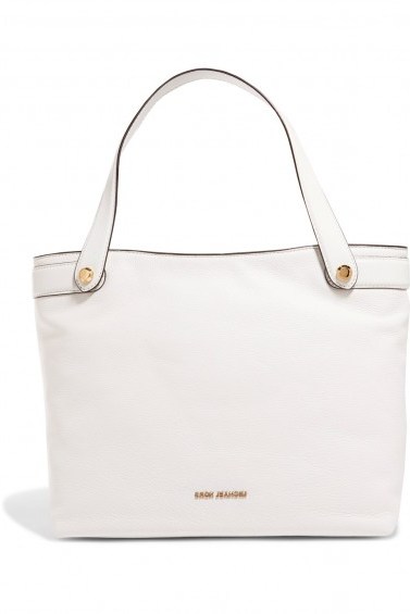 MICHAEL MICHAEL KORS Hyland textured-leather tote / chic white handbags - flipped