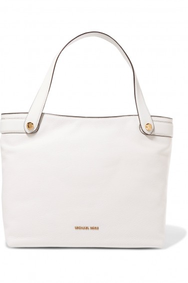 MICHAEL MICHAEL KORS Hyland textured-leather tote / chic white handbags