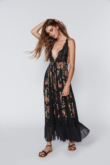 HAH I’ll Take U Farrer Dress | plunging floral maxi dresses - flipped