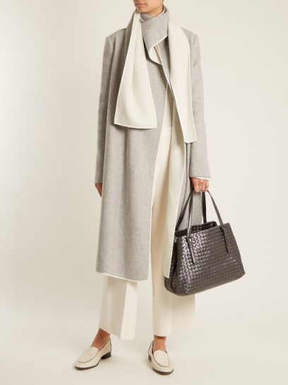 BOTTEGA VENETA Intrecciato medium leather tote ~ metallic grey handbags