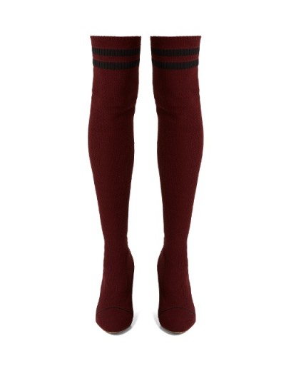 TABITHA SIMMONS Irina over-the-knee sock boots | burgundy over the knee winter boots