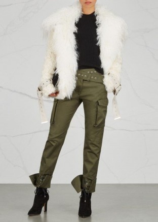 MONSE Ivory shearling jacket ~ shaggy jackets ~ winter style statement