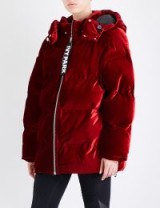 IVY PARK Oversized red velvet puffer jacket | casual style jackets