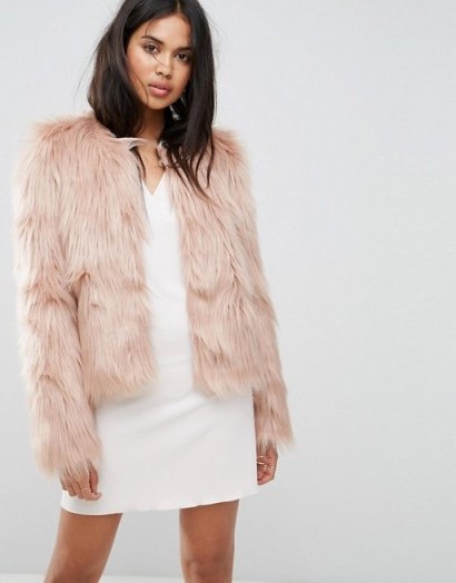 Ivyrevel Fluffy Short Jacket | dusty pink faux fur jackets | winter luxe - flipped