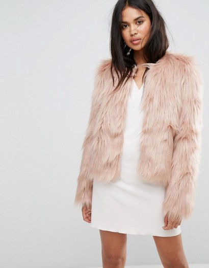 Ivyrevel Fluffy Short Jacket | dusty pink faux fur jackets | winter luxe