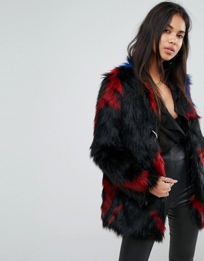 Ivyrevel Multi Colour Fur Coat – fluffy winter coats – glam it up!