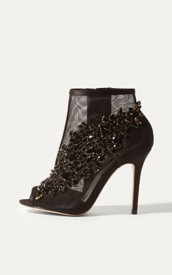 Karen Millen JEWEL ENCRUSTED SHOE BOOTS – party shoes – jewelled booties - flipped