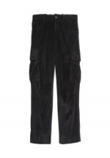 Alice + Olivia JOHNSIE CORDUROY CARGO PANT | black casual crop leg trousers