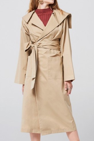 STORETS Julie Wrap Tie Trench Coat | stylish winter coats - flipped