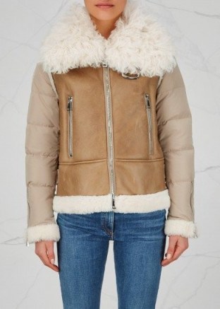 MONCLER Kilia Toscana shearling and shell jacket ~ luxe winter jackets - flipped