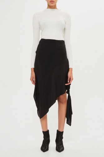 Topshop Knot Side Skirt by Boutique | black asymmetric skirts