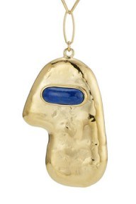 AURÉLIE BIDERMANN Peggy long 18kt Yellow Gold Necklace with Lapis – blue stone necklaces - flipped