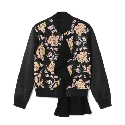 N12H Lace Bomber Jacket with Front Ruffle - flipped