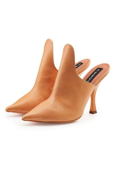 Y/PROJECT Camel Leather Mules - flipped