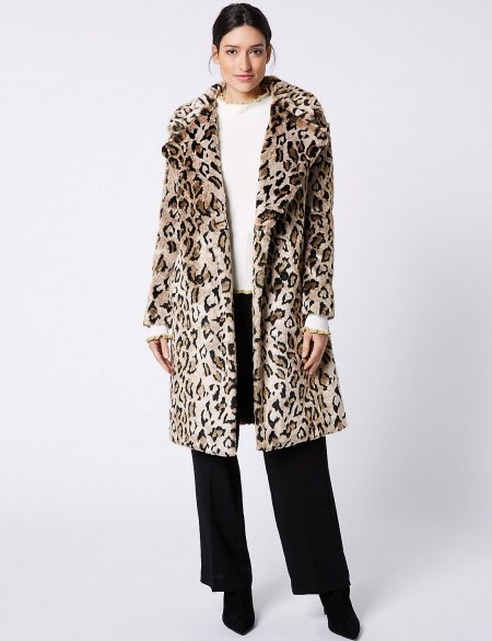 PER UNA New Leopard Print Coat ~ glamorous animal prints ~ M&S winter coats - flipped