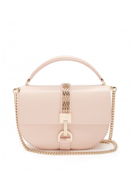LANVIN Lien leather mini shoulder bag ~ small pale pink top handle bags
