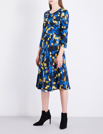 L.K. Bennett x Preen Syd crepe dress ~ blue floral dresses