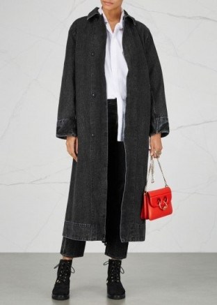 THE ROW Luster selvedge denim coat ~ black/dark grey longline coats - flipped