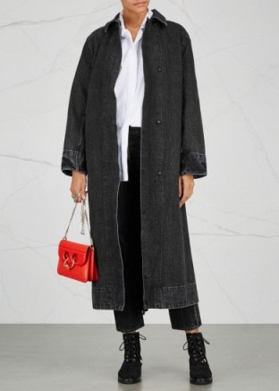 THE ROW Luster selvedge denim coat ~ black/dark grey longline coats