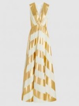 MAISON RABIH KAYROUZ‎ Metallic Striped Sleeveless Gown ~ gold foil gowns