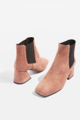 TOPSHOP MANUEL Ankle Boots / blush leather chunky heeled boot